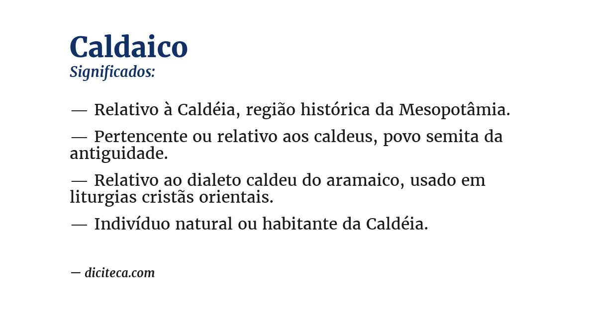 Significado de caldaico
