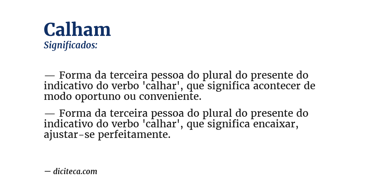 Significado de calham