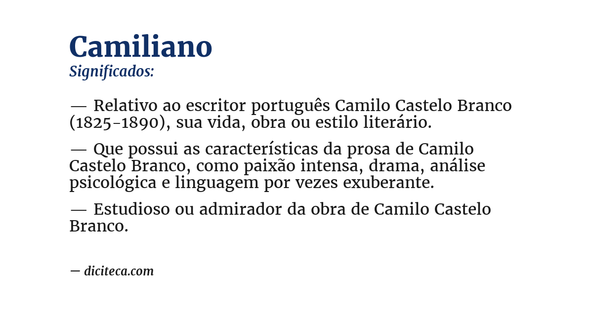 Significado de camiliano