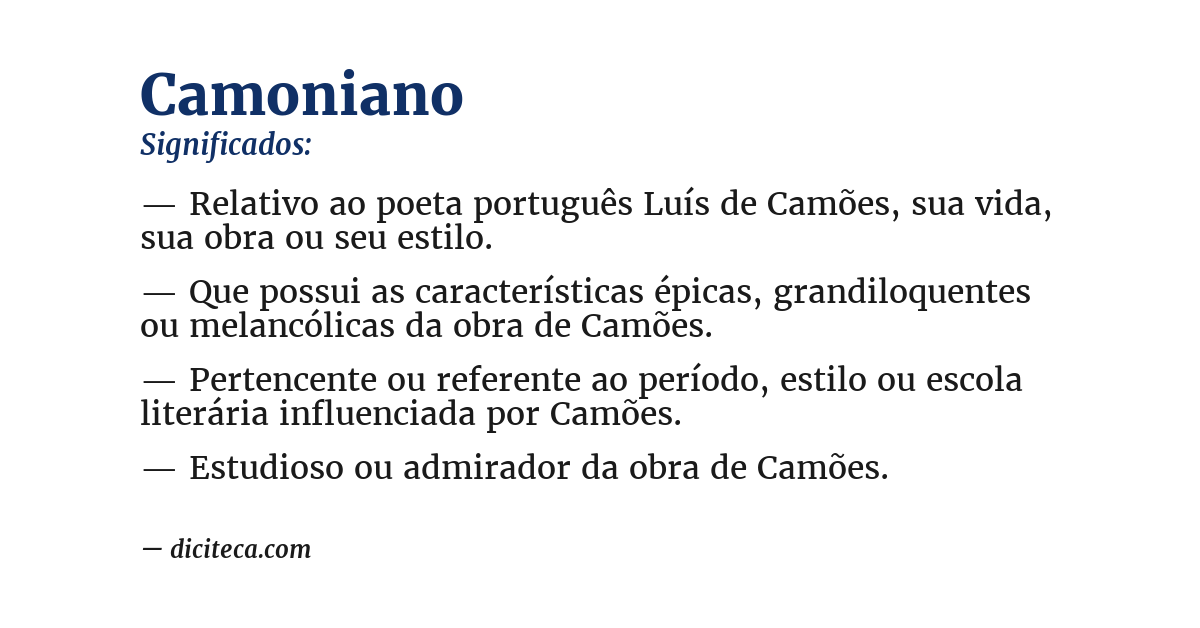 Significado de camoniano