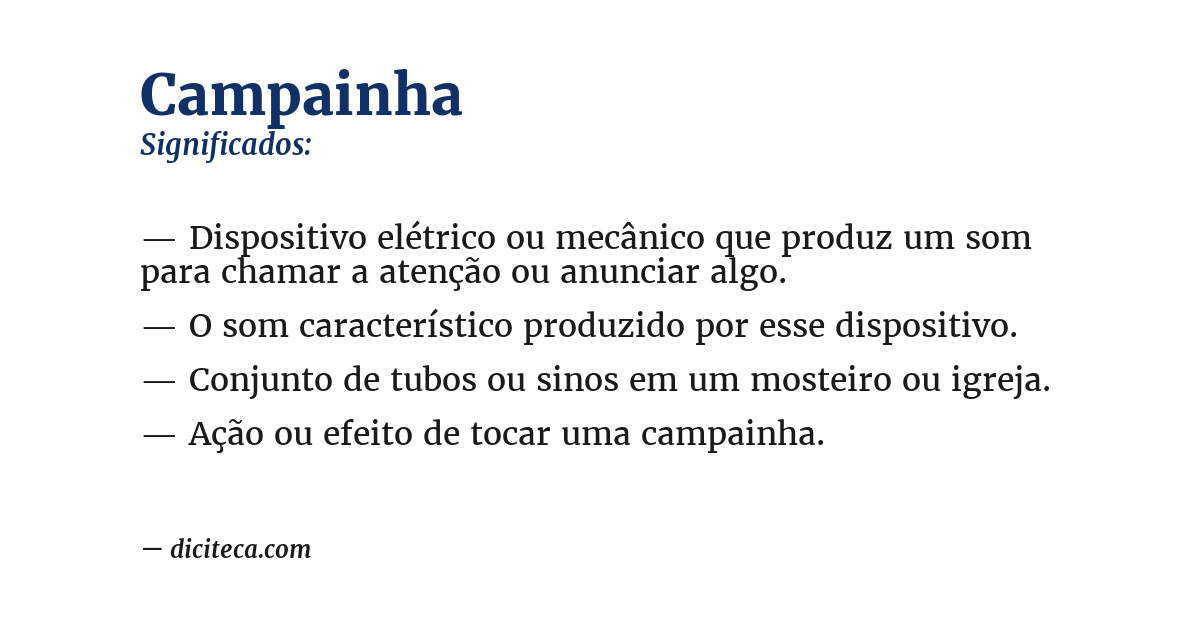 Significado de campainha