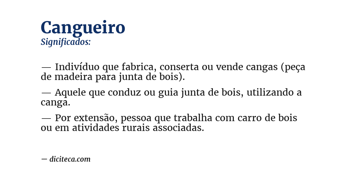 Significado de cangueiro