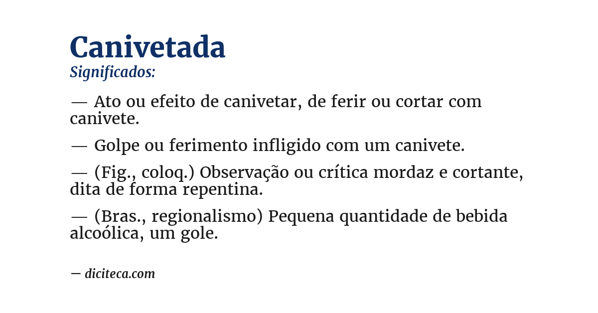 Significado de canivetada