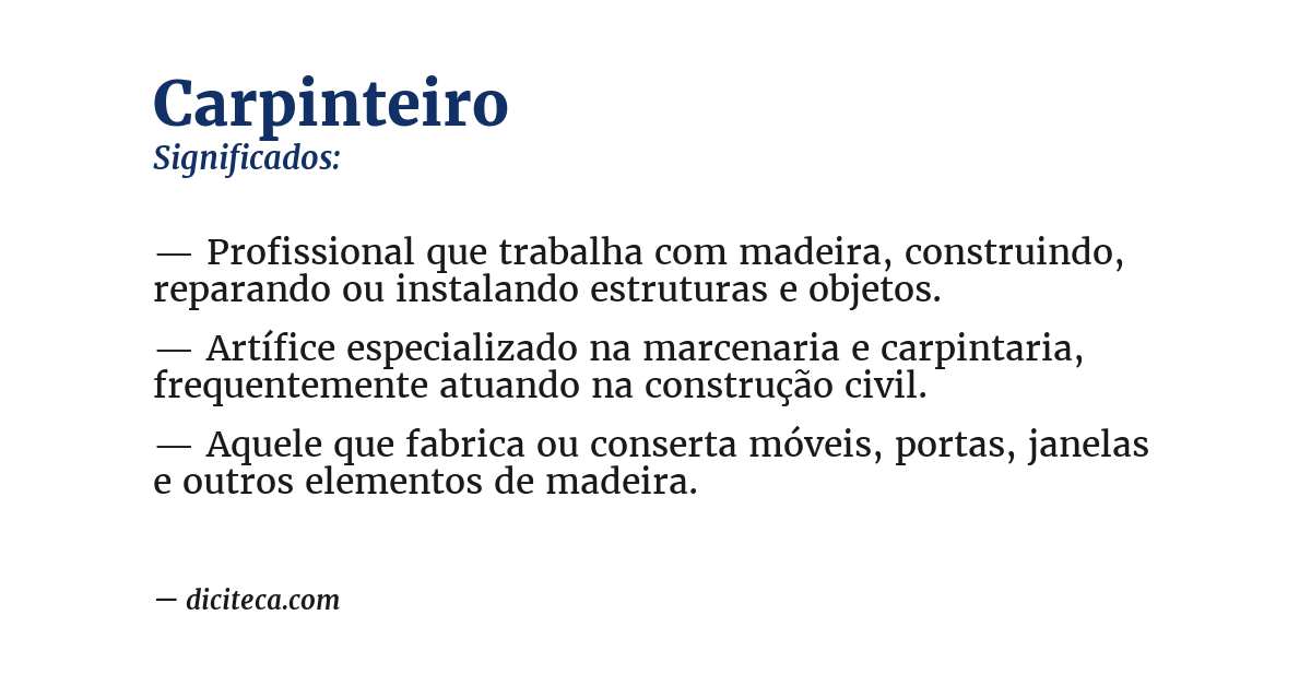 Significado de carpinteiro