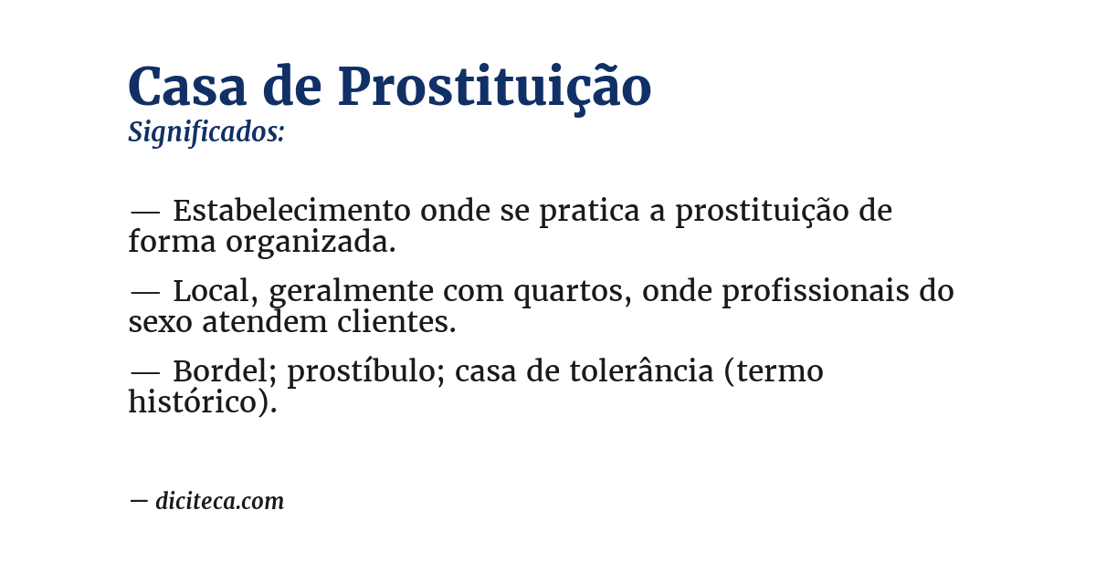 Significado de casa de prostituição