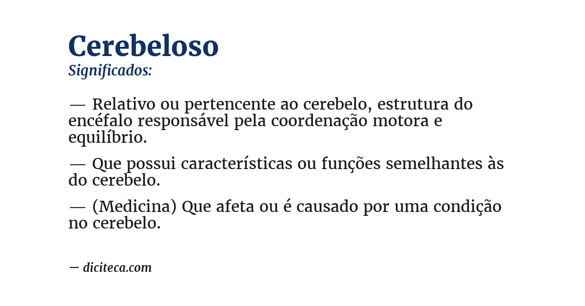 Significado de cerebeloso