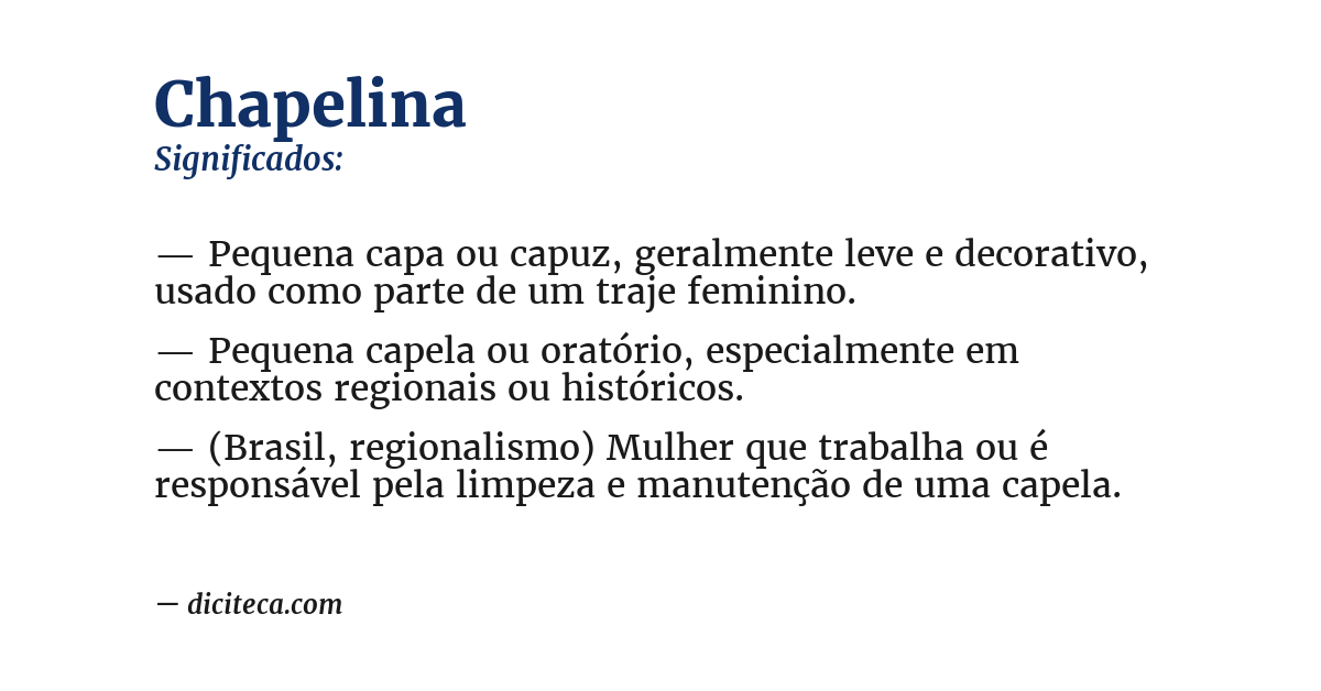 Significado de chapelina