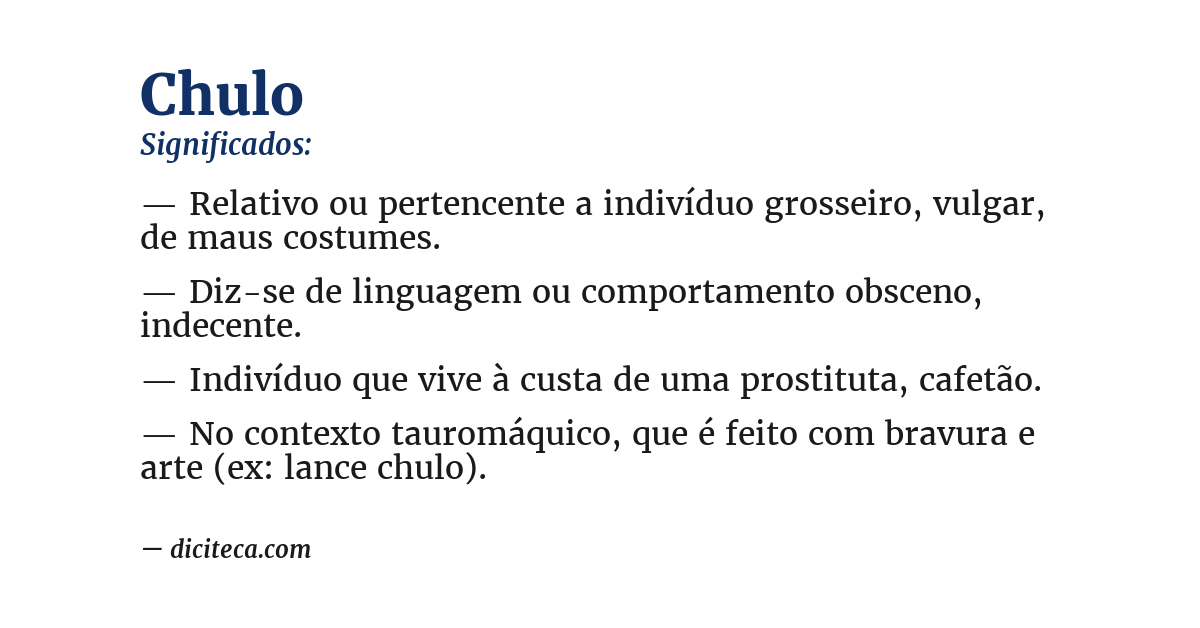 Significado de chulo