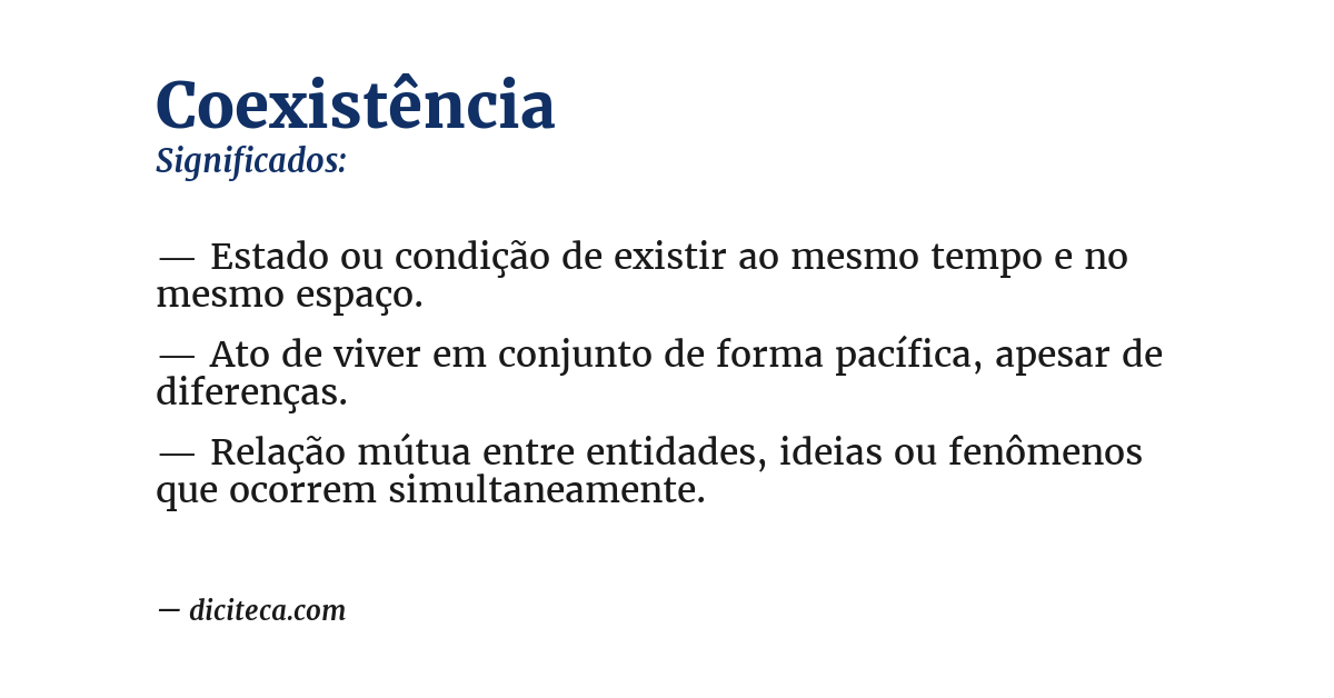 Significado de coexistência