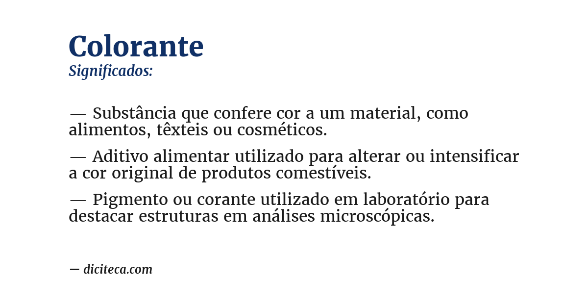 Significado de colorante