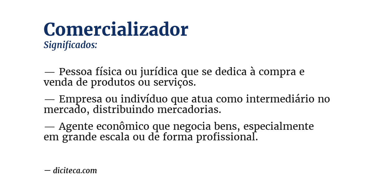 Significado de comercializador