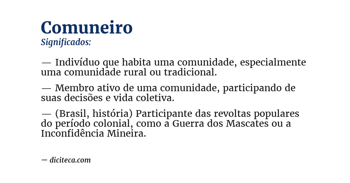 Significado de comuneiro
