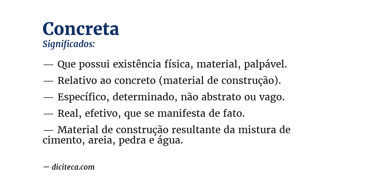 Significado de concreta