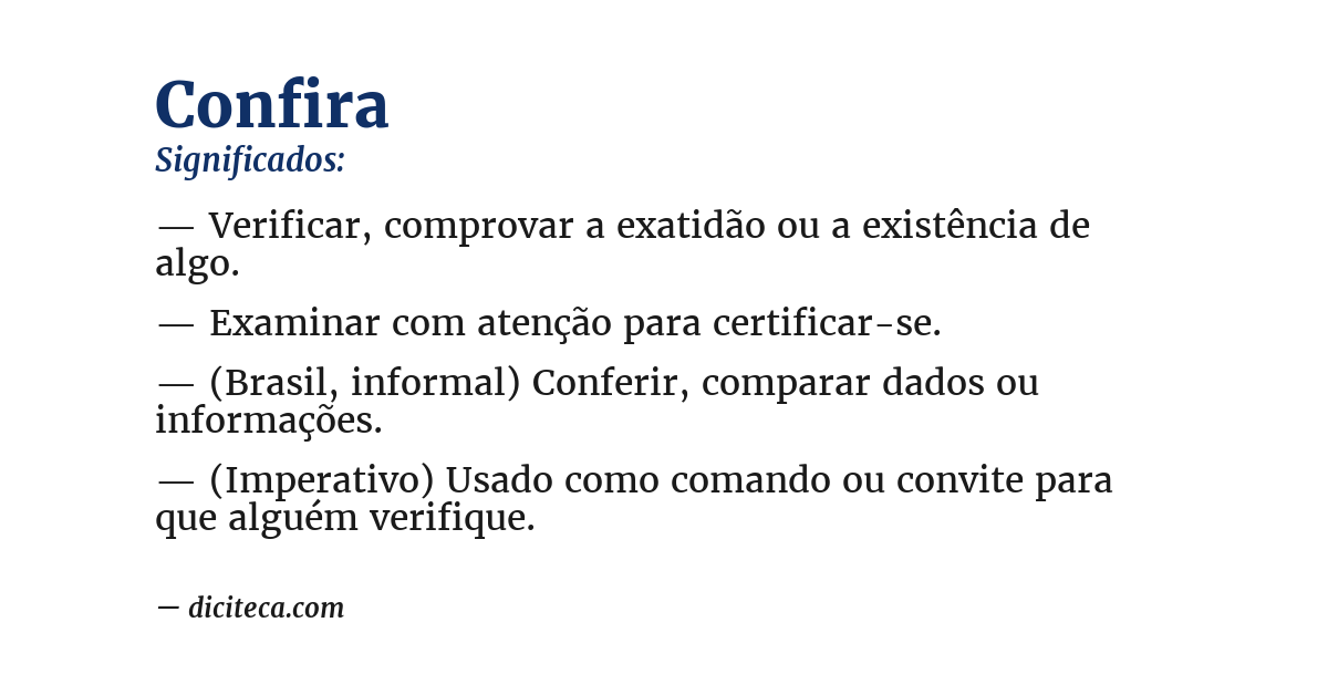 Significado de confira