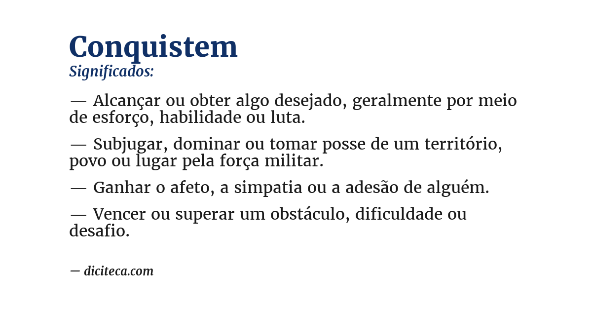 Significado de conquistem