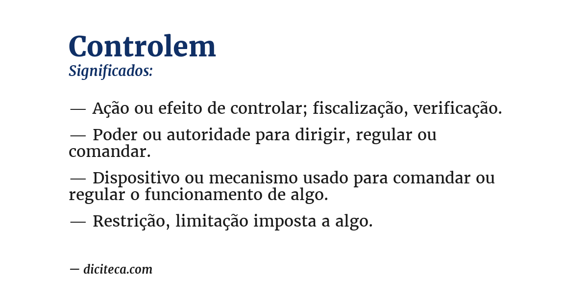 Significado de controlem