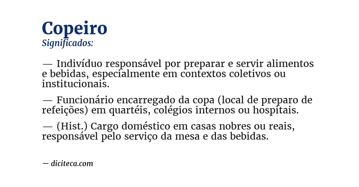 Significado de copeiro