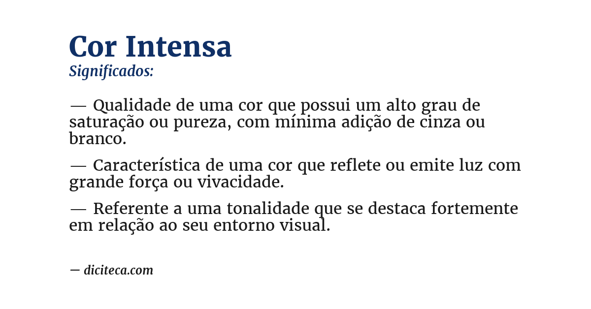 Significado de cor intensa