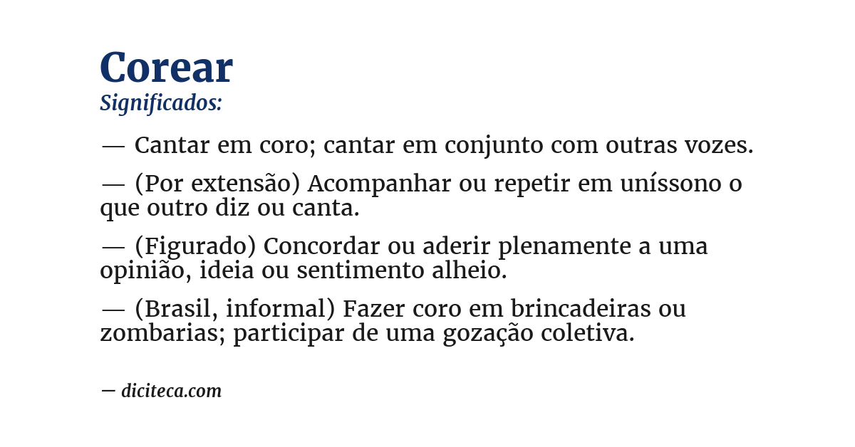 Significado de corear