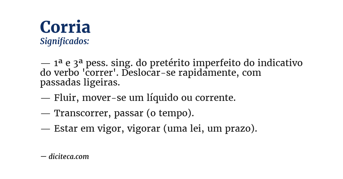 Significado de corria