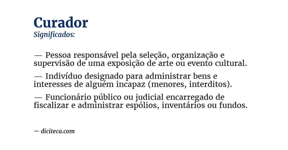 Significado de curador