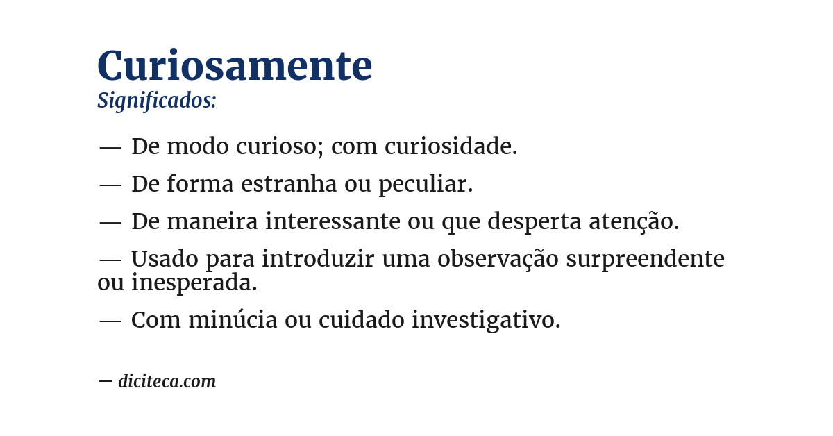 Significado de curiosamente