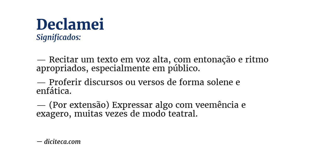 Significado de declamei