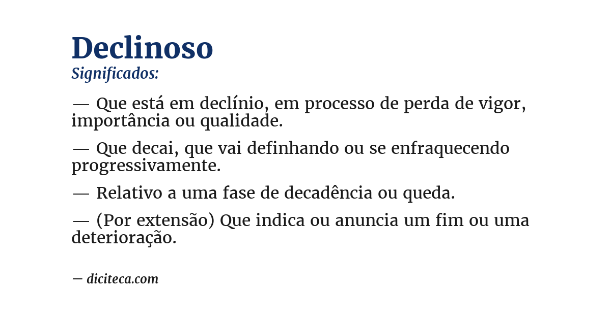 Significado de declinoso