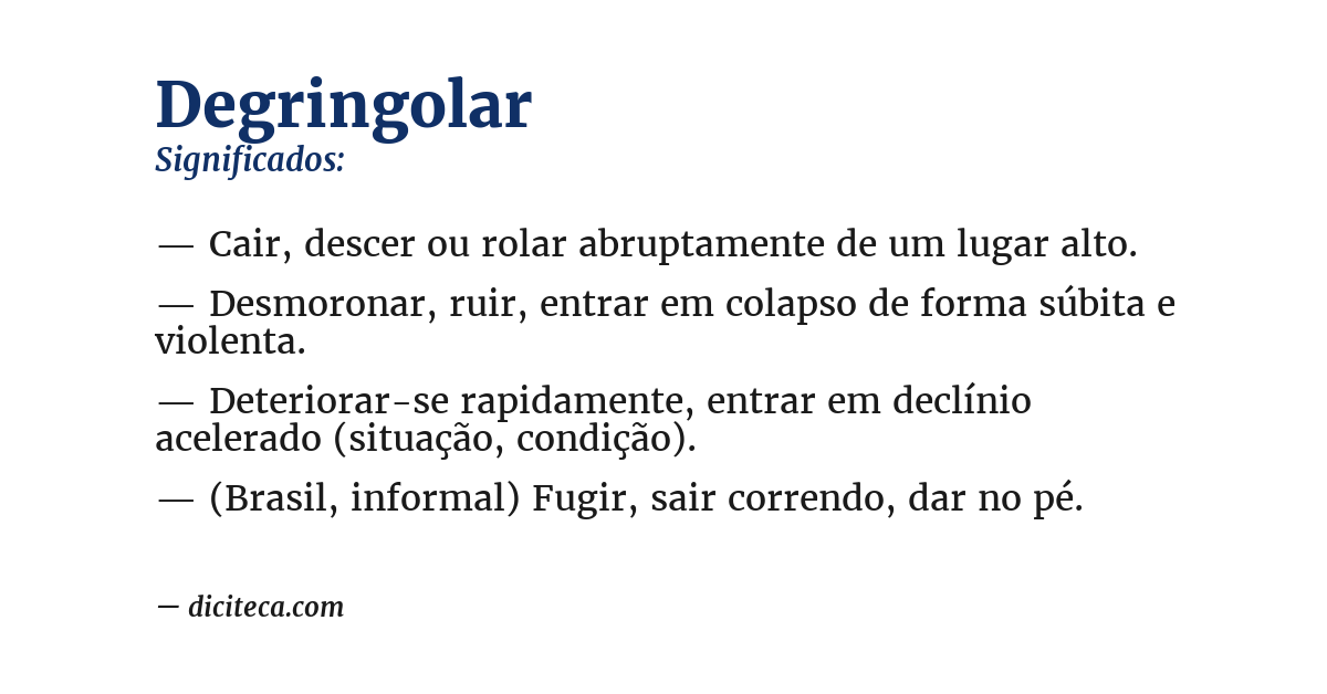 Significado de degringolar
