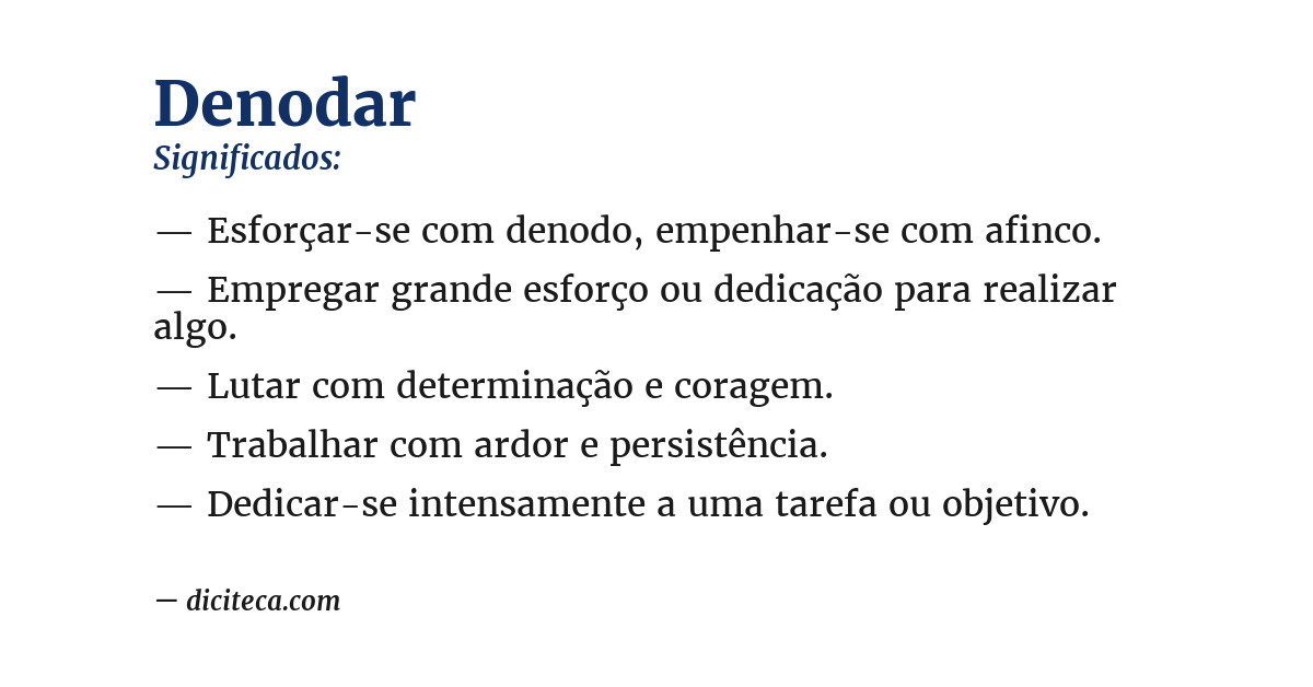 Significado de denodar