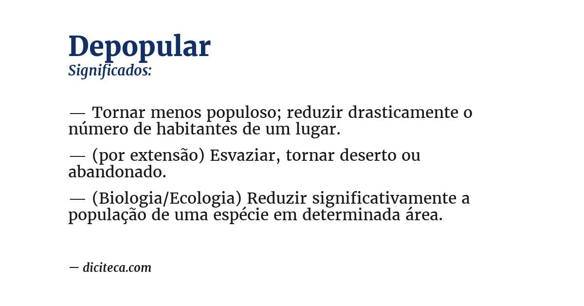 Significado de depopular