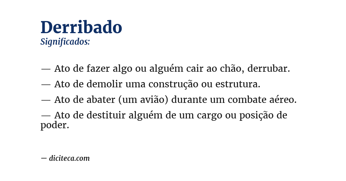 Significado de derribado