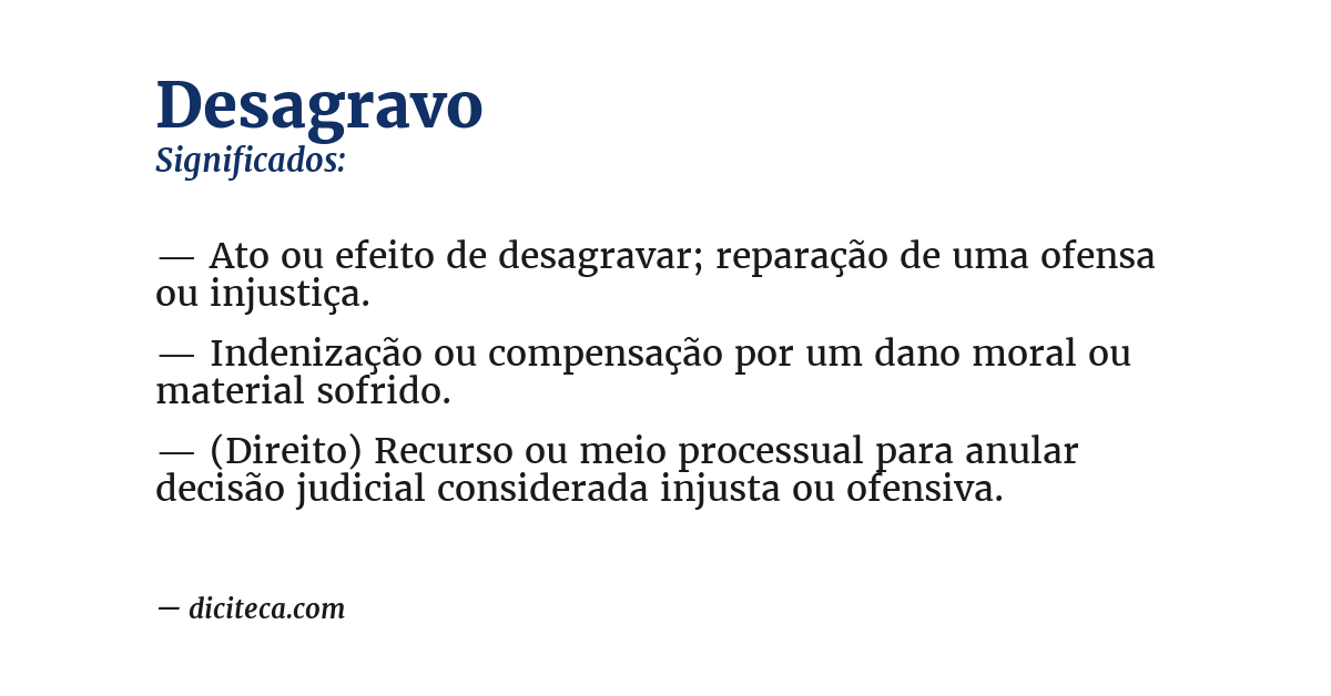 Significado de desagravo