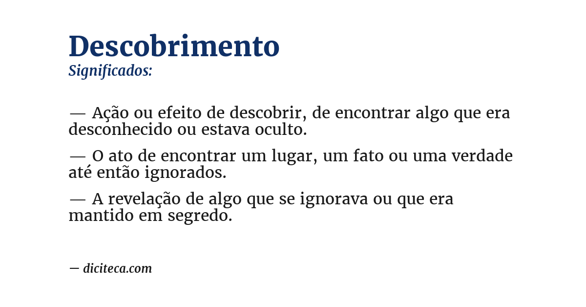 Significado de descobrimento