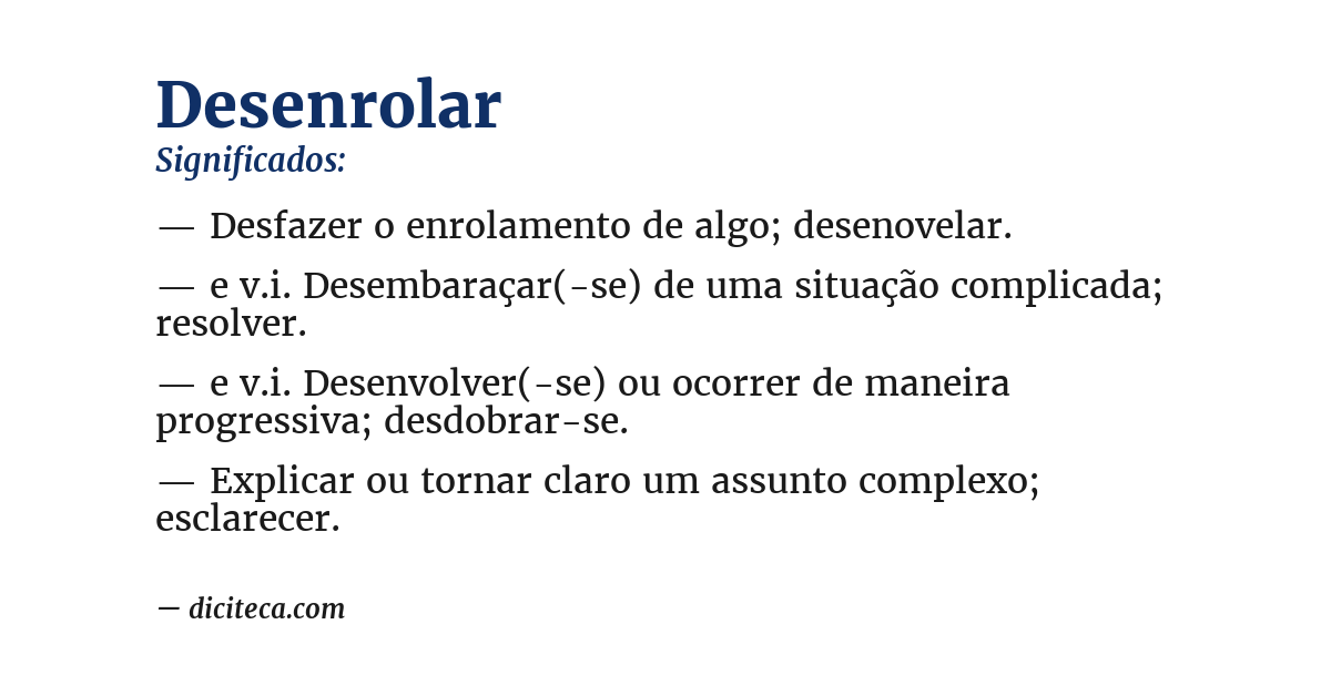 Significado de desenrolar