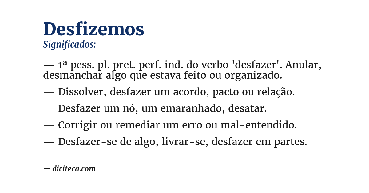 Significado de desfizemos