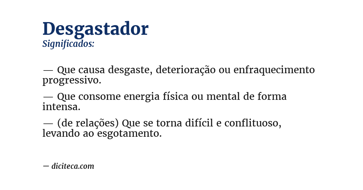 Significado de desgastador