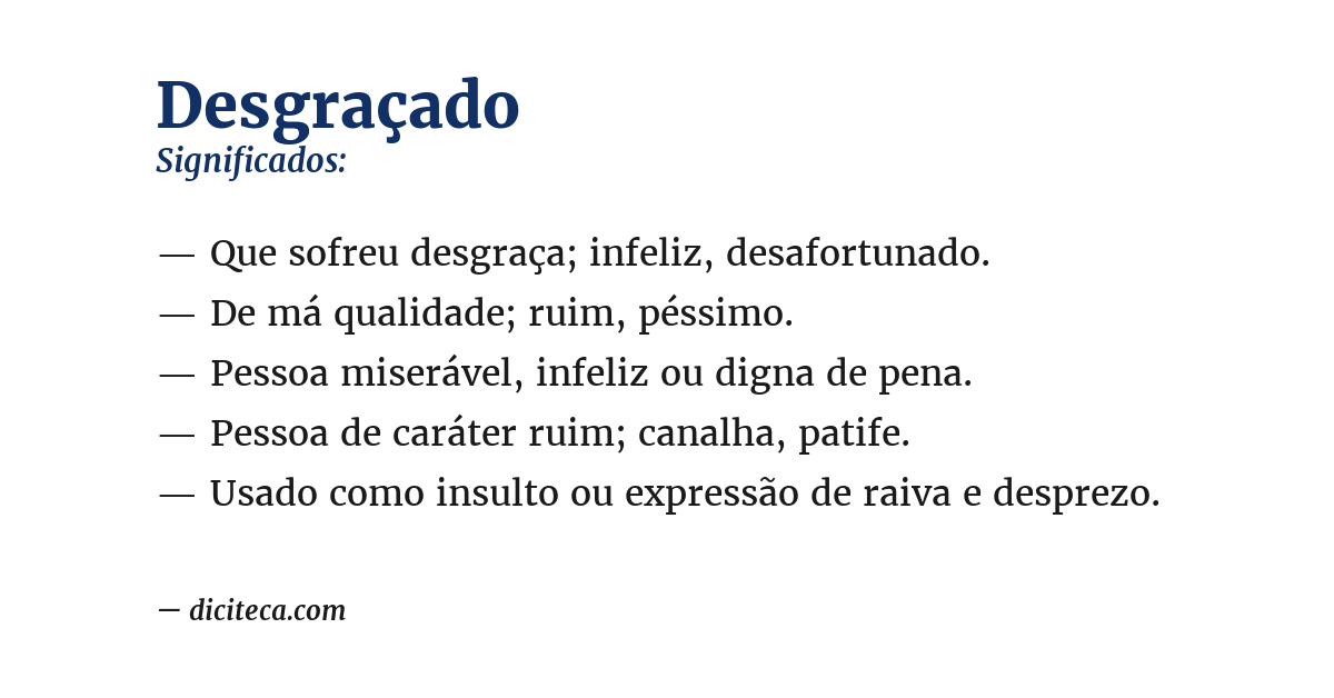 Significado de desgraçado