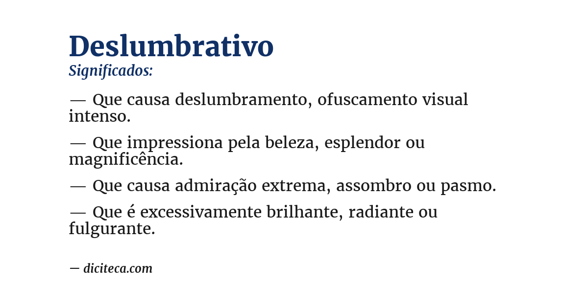 Significado de deslumbrativo