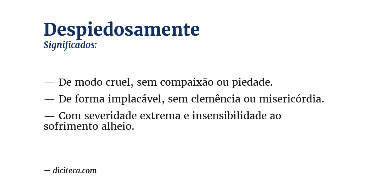 Significado de despiedosamente