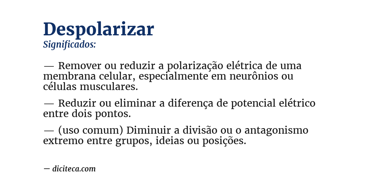 Significado de despolarizar