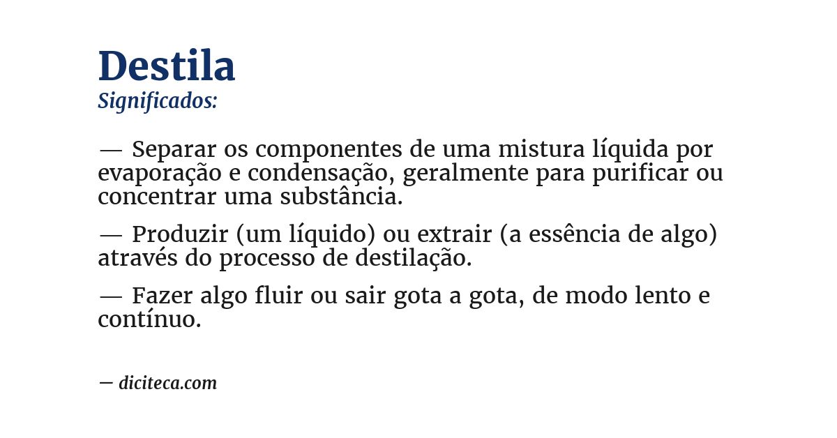 Significado de destila