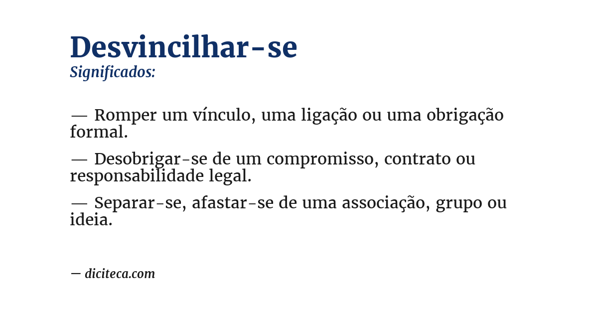Significado de desvincilhar-se