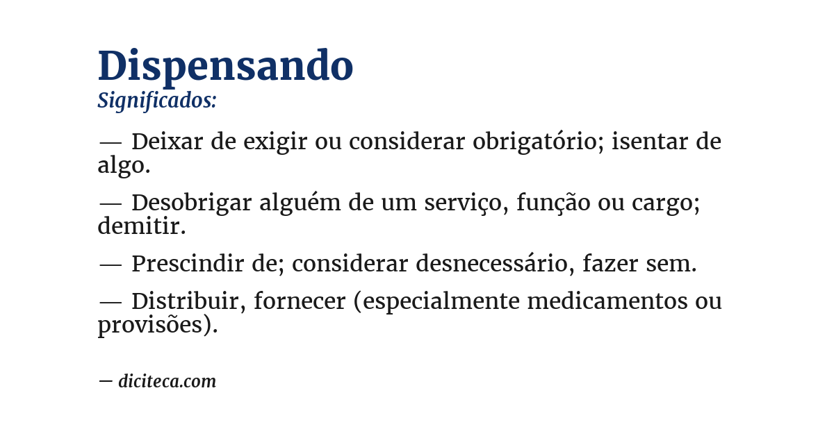 Significado de dispensando