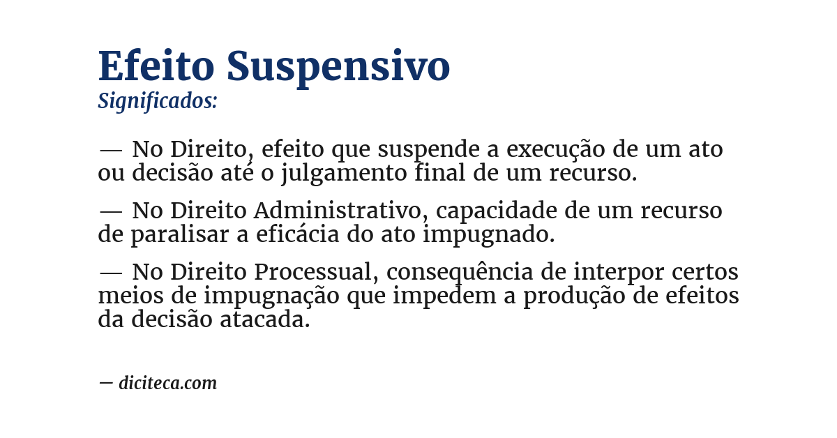 Significado de efeito suspensivo