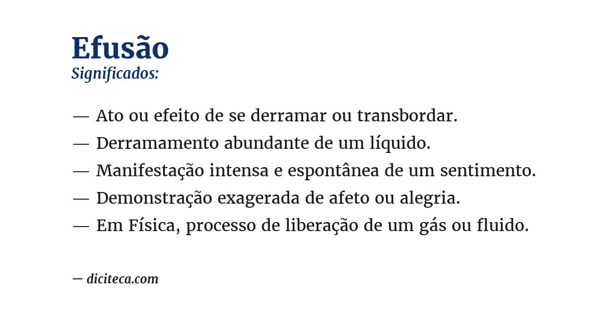 Significado de efusão