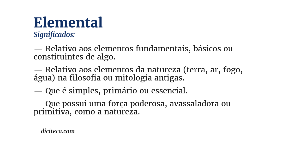 Significado de elemental