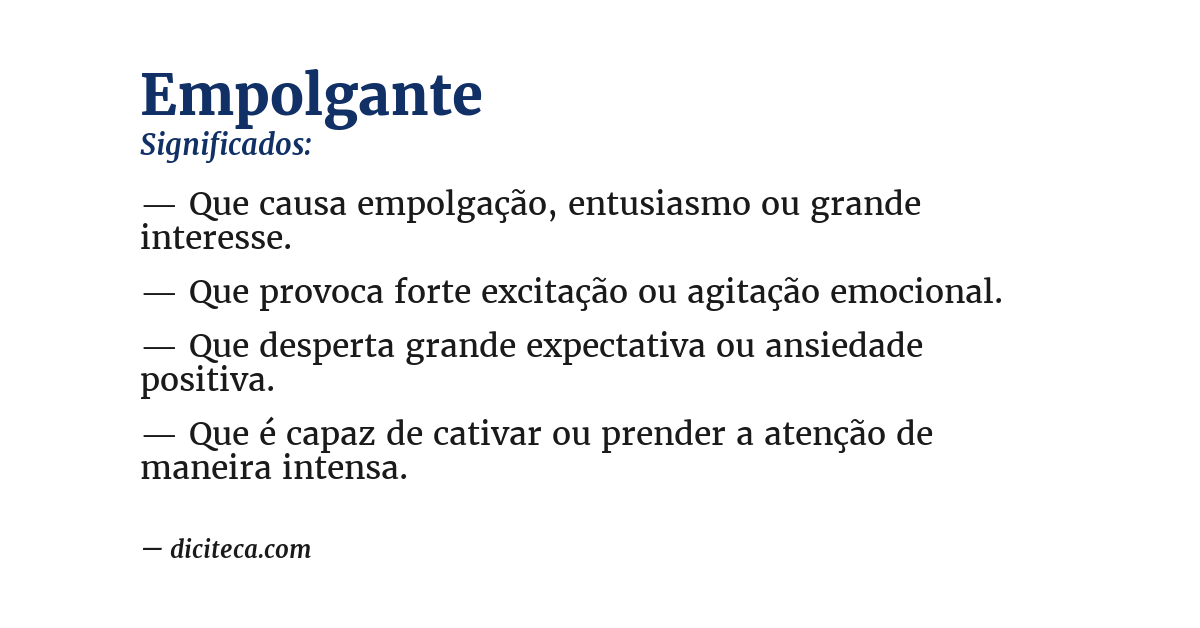 Significado de empolgante