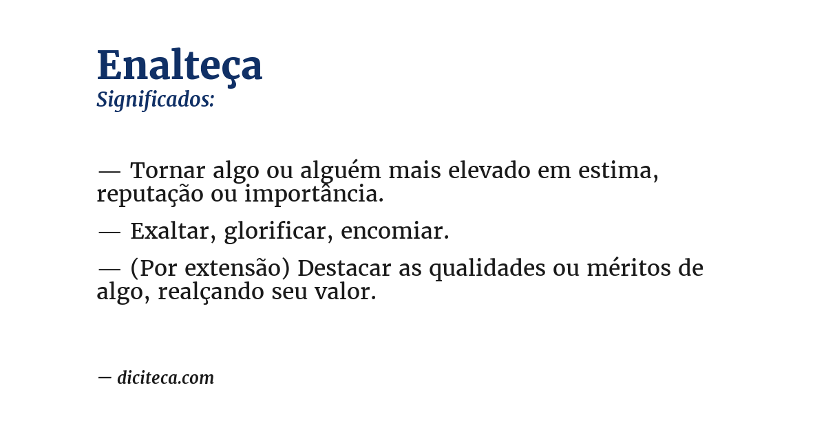 Significado de enalteça