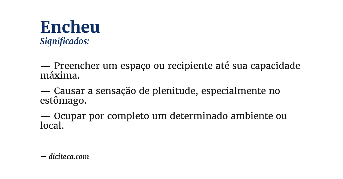 Significado de encheu
